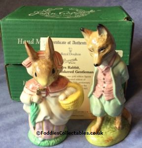 Beswick Beatrix Potter Large  Foxy Whiskered Gent And Mrs Rabbit quality figurine